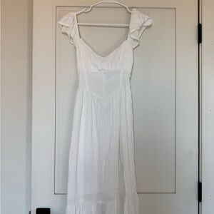 Hollister White Maxi Sundress with Sweetheart Neckline